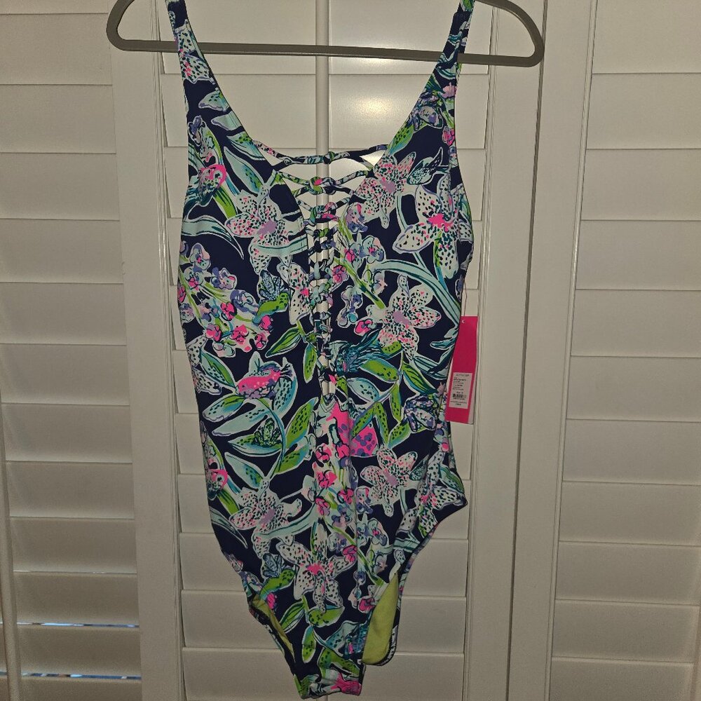 Lilly Pulitzer Isle Lattice One Piece Swimsuit